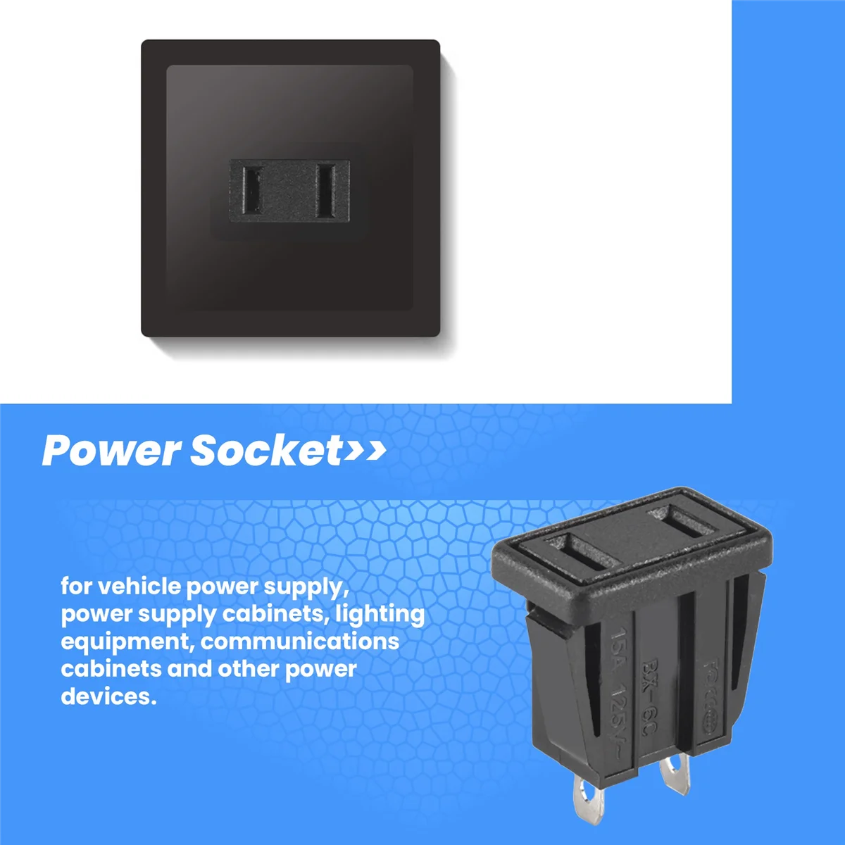 

Efficient 10 x US Type Panel Mounting AC Power Socket Outlet AC 250V 10A