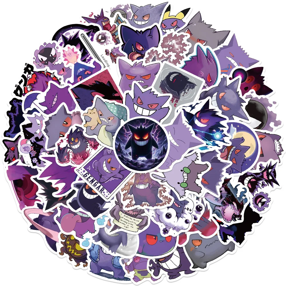 10/30/50PCS Pokemon Cute Gengar Anime Stickers Decal For Kid DIY Laptop Scrapbook Fridge Graffiti Funny Cartoon Sticker Toy Gift