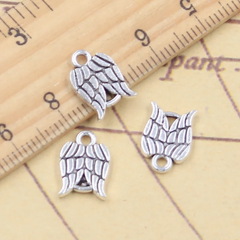 20pcs Charms Angel Wings 13x9mm Antique Silver Color Pendants Making DIY Handmade Tibetan Finding Jewelry