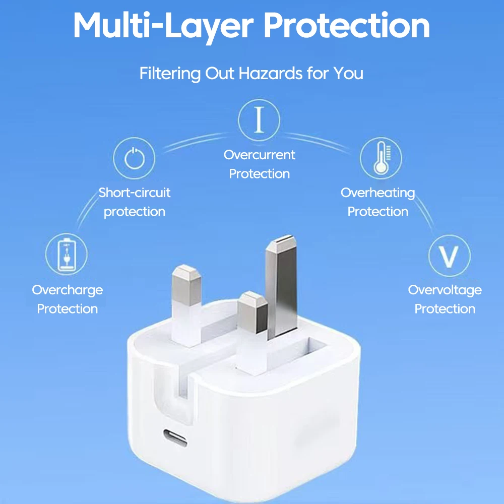 PD25W Type C Super Fast Charging Mobile Phone Foldable Charger For Iphone 17 16 Samsung POCO UK Plug Phone Accessories