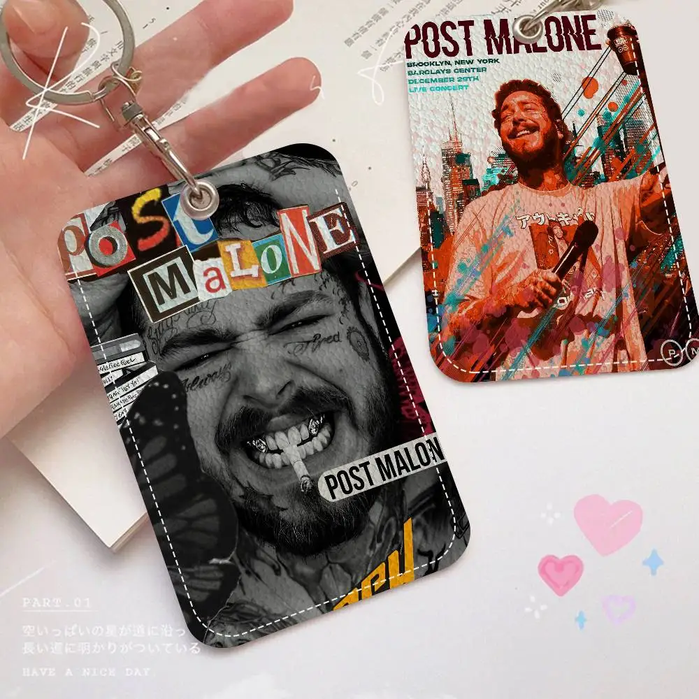 

Брелок для ключей Singer Post M-Malone, держатели для карт, брелок для ключей, идентификатор банковского автобуса, кредитные карты, брелок для ключей, цепочки