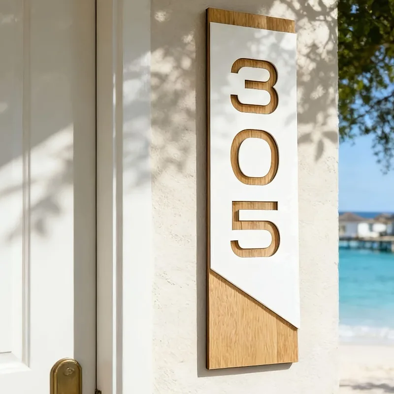 Custom Luxury Acrylic House Number Plate Creative Home Entry Door Decor High Grade Hotel Room Number Address Wall Sign Plaque