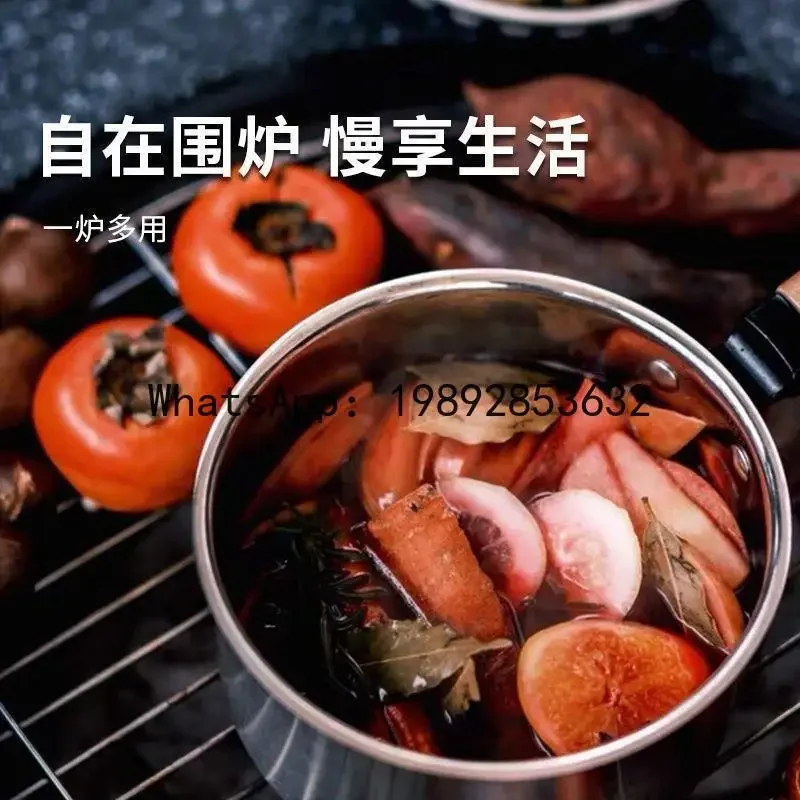 

V5.12 outdoor bbq grill, patio & home indoor heater, electric & charcoal dual-use fire pit, tea brewing station