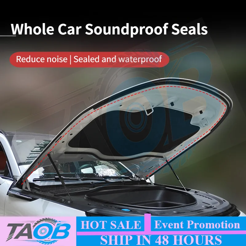 For 24 Xpeng G9 soundproof sealing strip door waterproof shock absorbing rubber strip machine cover modification accessories