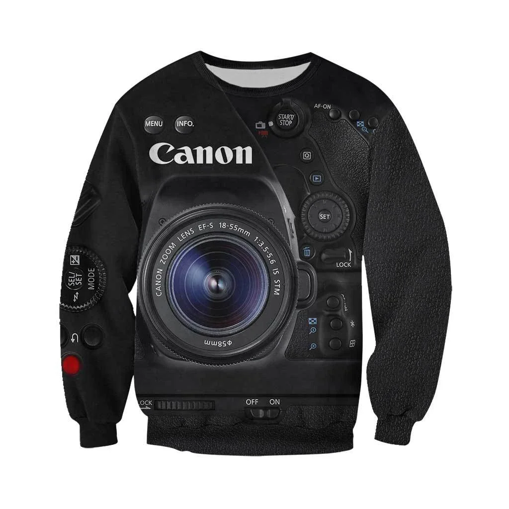 New beautiful camera 3D printed sweatshirt hoodie zipper hoodie unisex fashion casual sweatshirt