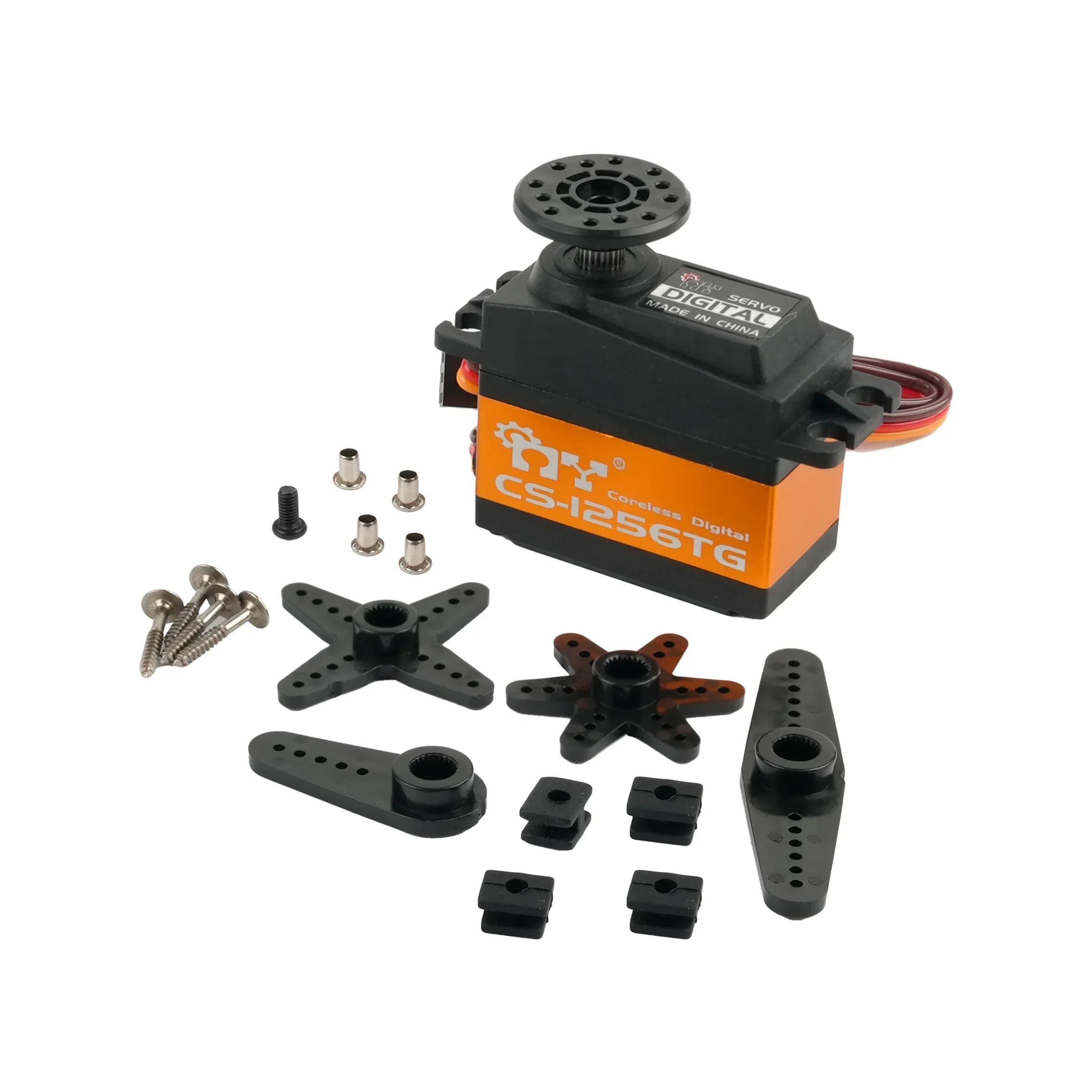 CS-1256TG 20KG High Torque Coreless Digital Servo Titanium Gear 0.15sec/60° 6.0V Dual Ball Bearing for RC Car Robot Models