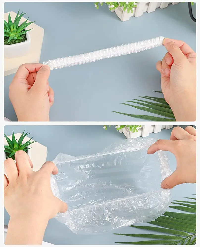 Food Cover Plastic Wrap Elastic Lids For Fruit Vegetables Bowls Cups Caps Storage Kitchen Fresh Keeping Saver Bag