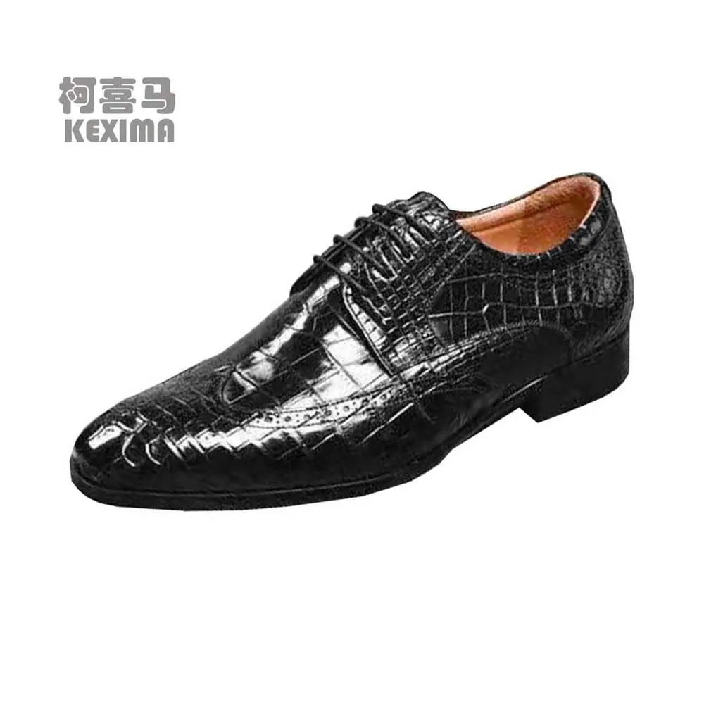 

KEXIMA ourui men crocodile leather shoes black men formal shoes men dress shoes groom get married business men crocodile shoes