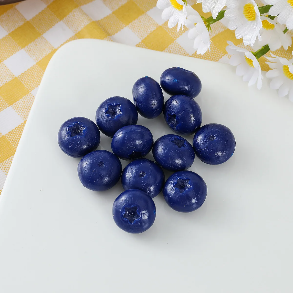 Silicone Simulated Blueberries Vivid Foam Fruit Models Artificial Berries Decoration Photography Props Food Accessories 50pc/lot