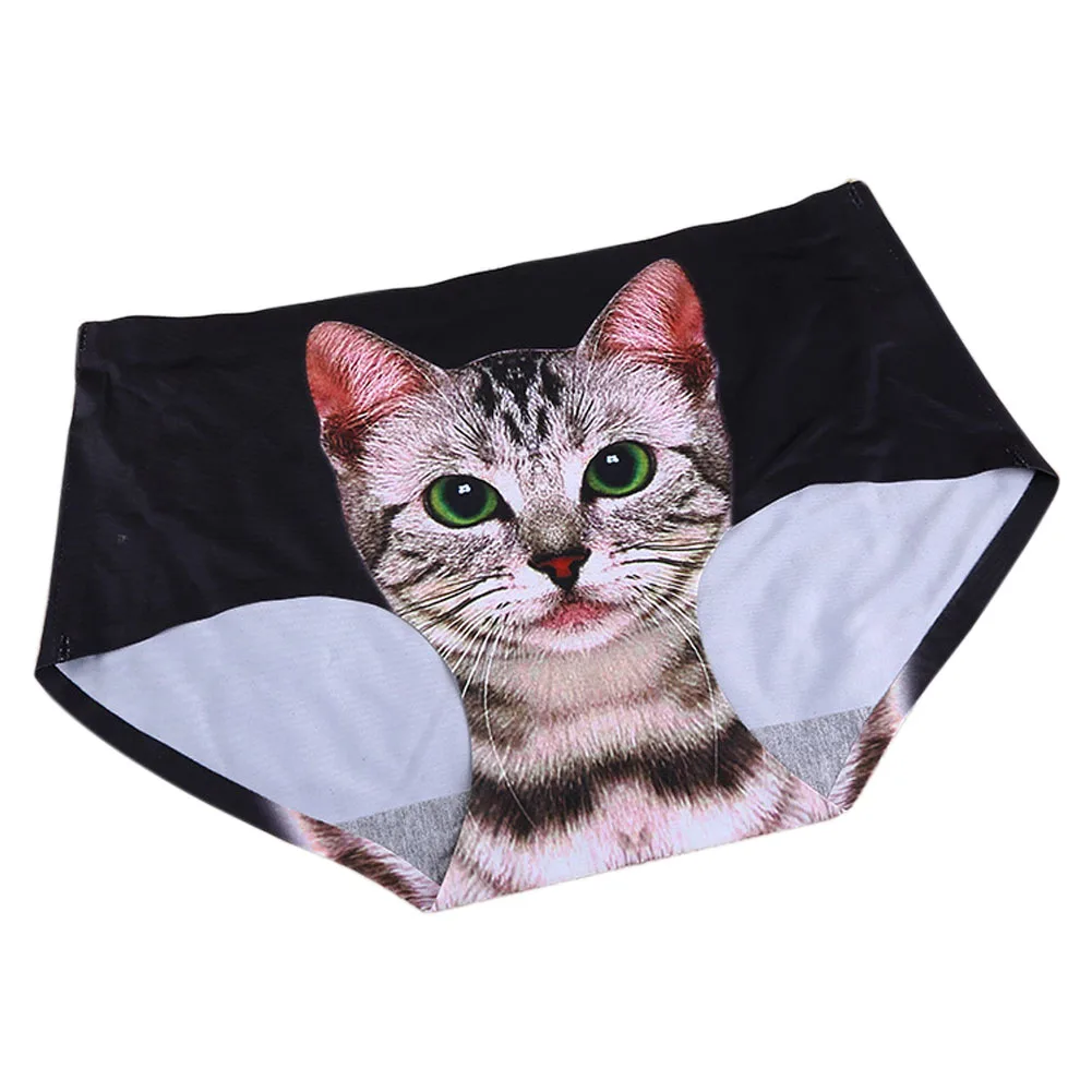 New Fashion Ladies Pussy Cat Panties Briefs Screen Printed Apparel Undies FS99