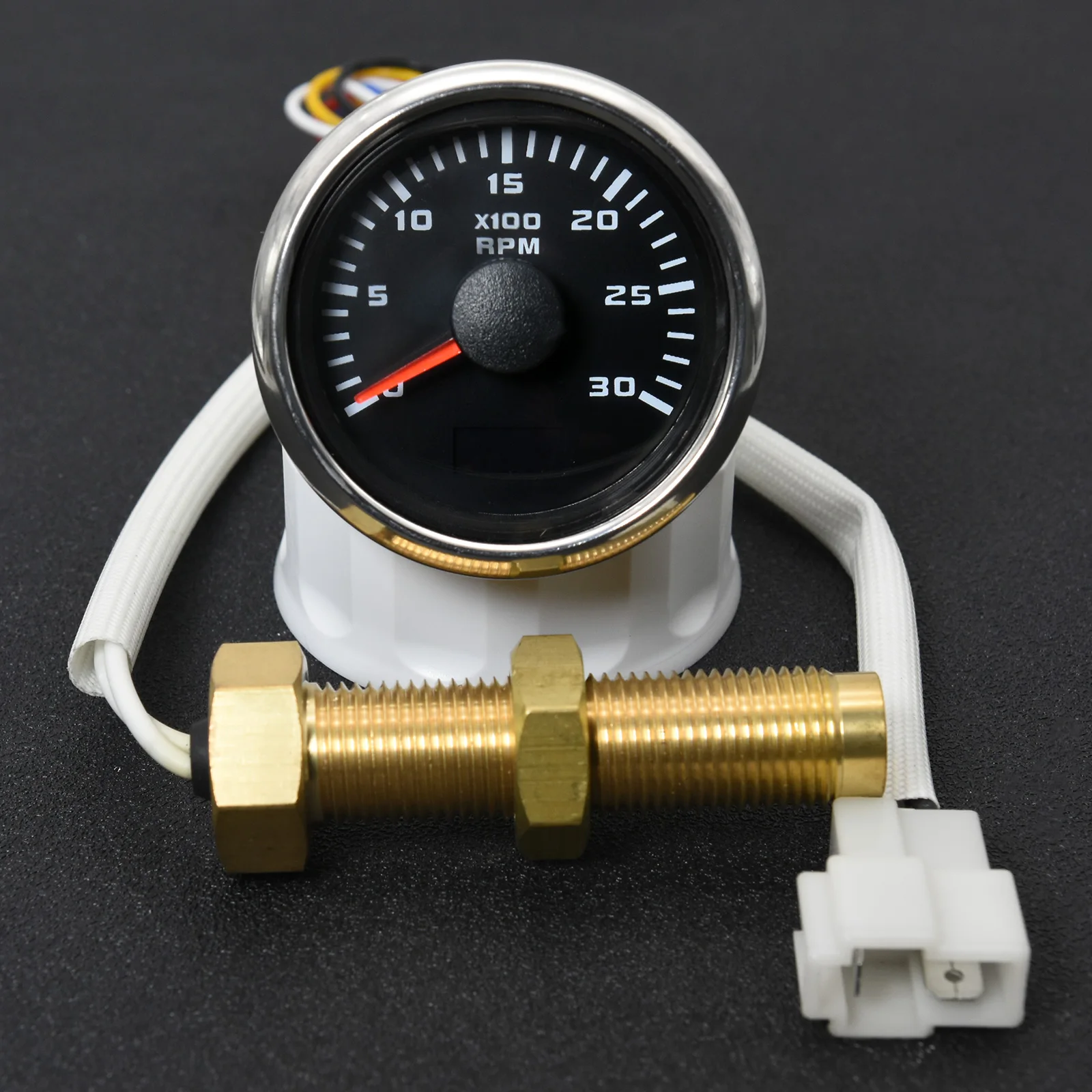 HD 0~3000 RPM 4000RPM 7000RPM 8000RPM 52mm Tachometer +Tacho Sensor Car Marine Outboard Diesel Engine Tacho Gauge With Hourmeter