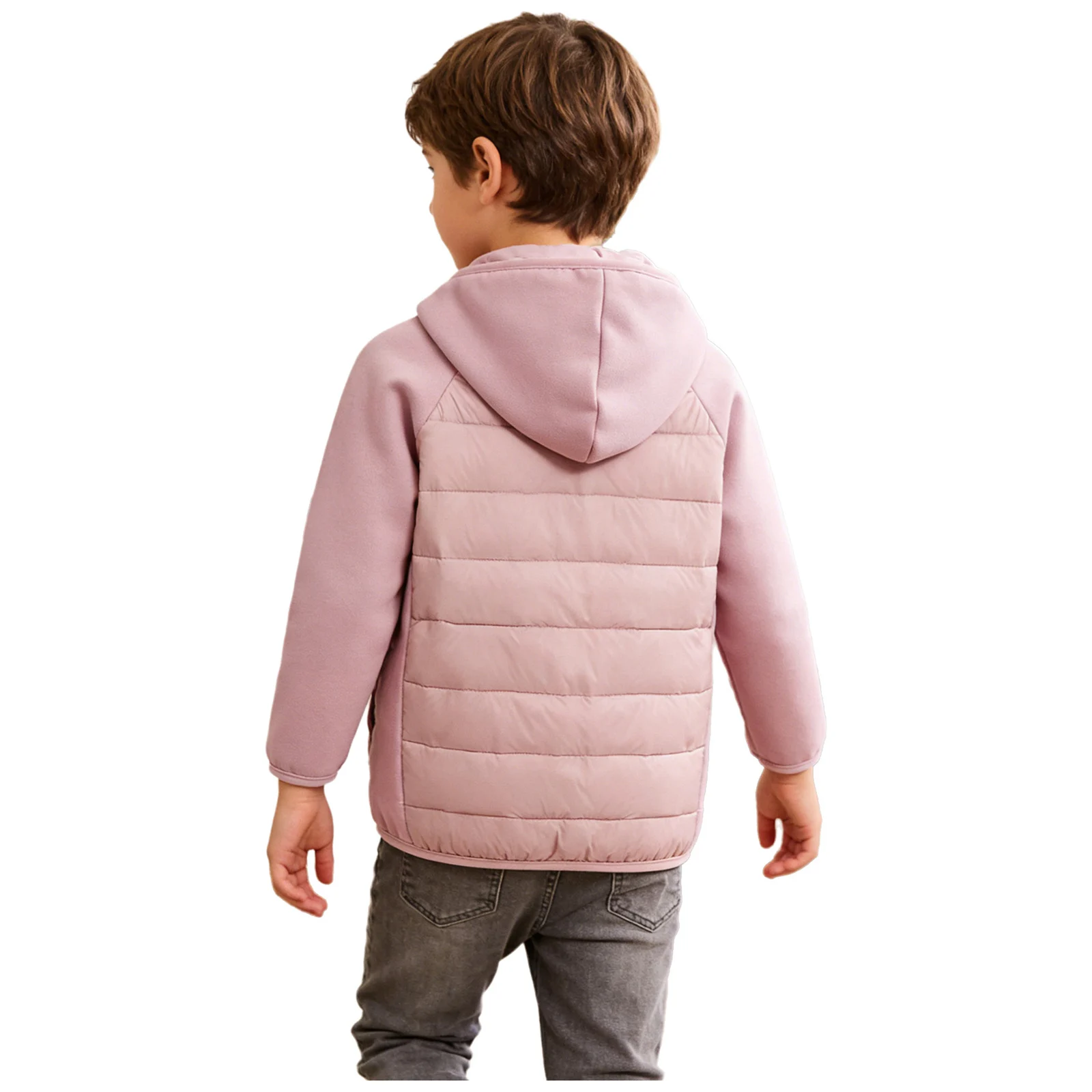 Piumino da sci con cappuccio per bambini, ragazzi e ragazze, abbigliamento sportivo da esterno, maniche lunghe, felpa con cappuccio, piumino con tasche per l'uso quotidiano casual