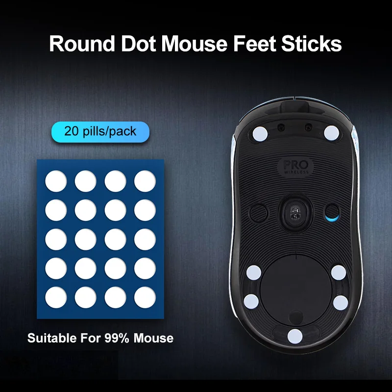 Gaming Mouse Glides Skates Feet Dot Common