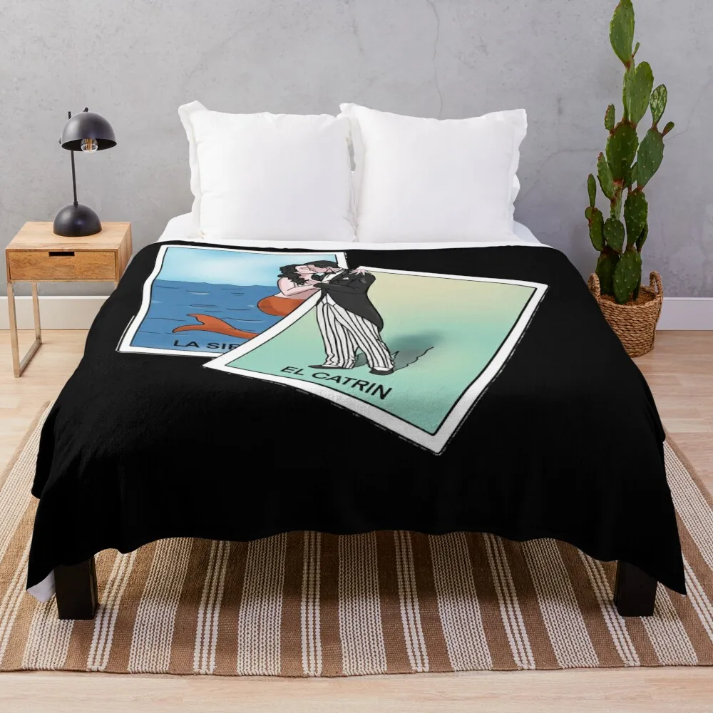 EL CATRIN y LA SIRENA ANIME MANGA MEXICAN LOTTERY LOTER?A CARD Throw Blanket Blanket Luxury sofa bed Decorative Sofa Blanket