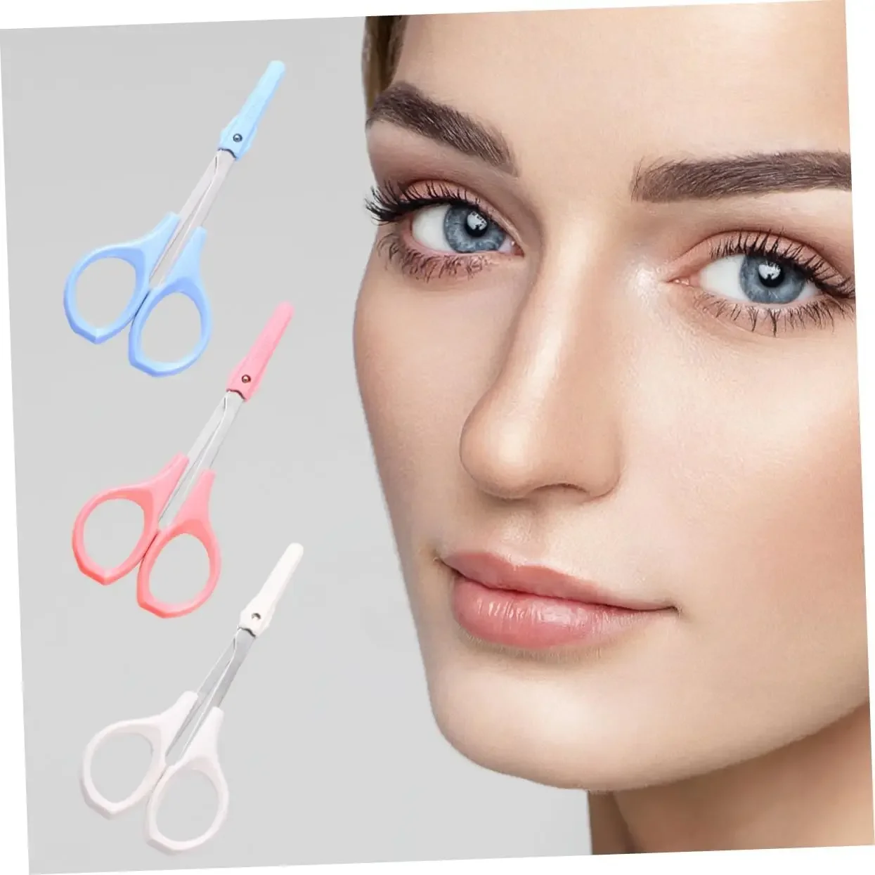 1Pc 耐久性のある眉毛トリマーはさみまつげ鼻毛リムーバーメイクツールステンレス鋼の爪角質リムーバークリップ