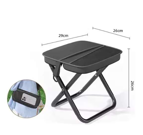 Foldable Backpack Style Portable Seat Stool, Mini Light Collapsible Stool with Carry Bag Outdoor Travel Camping Public Transit