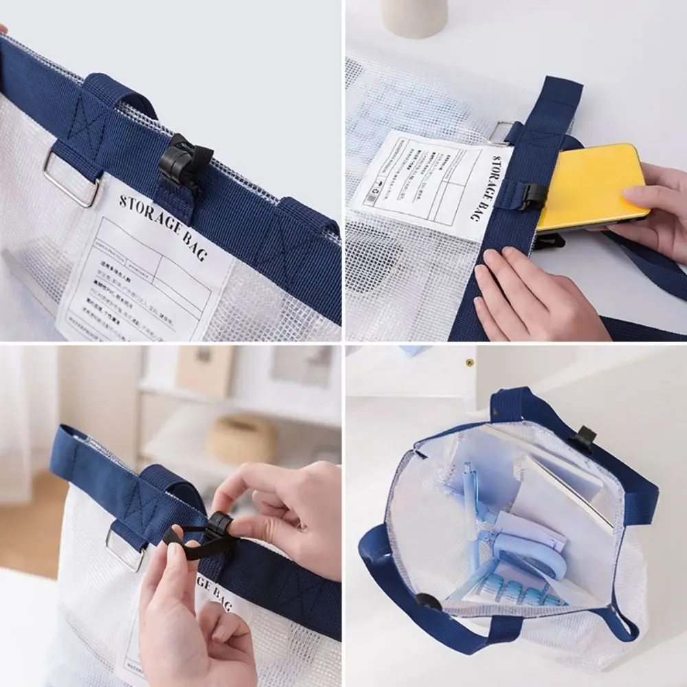 with Zipper and Handle Project Bag Large Capacity Multifunctional Mesh Art Bag Thickened Waterproof Storage Bag Office Supplies