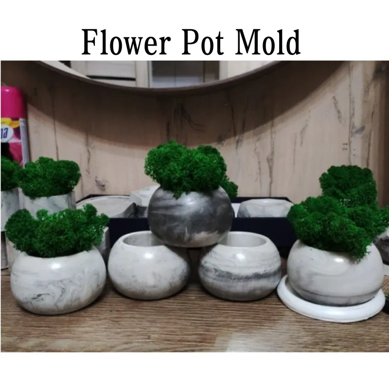 Flowerpot Silicone Mold Jar Aromatherapy Candle Mould Pot For Making Epoxy Resin Plaster Concrete Flower Storage Box Home Decor