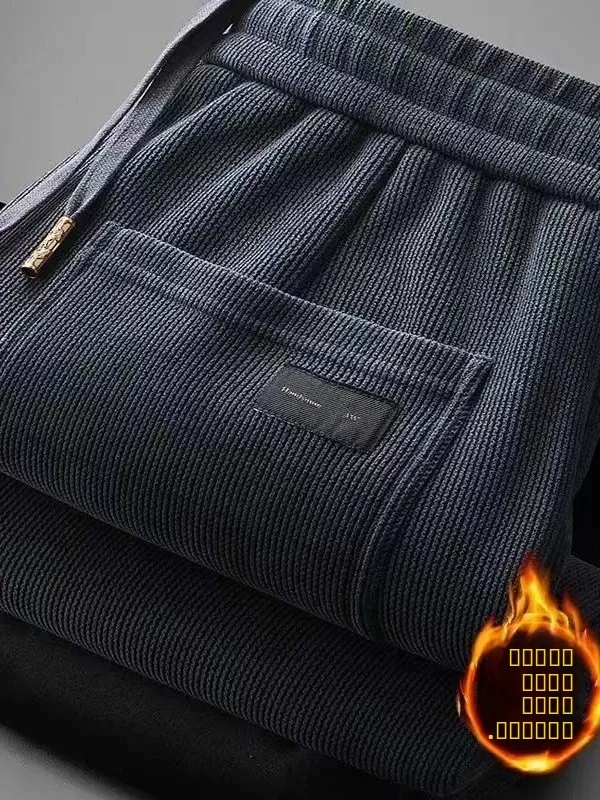 

Men's Corduroy Sweatpants Fce Lined Thiened Straight Leg Casual Long Pants Autumn Winter Warm Comfortable Loose Fit