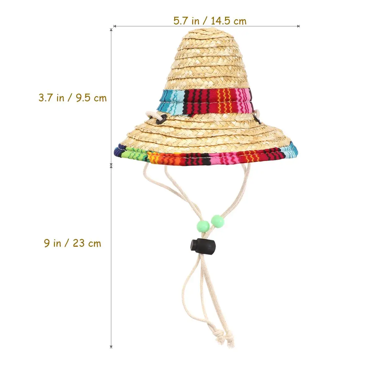 

Straw Pet Dog Hat Sombrero Costume Birthday Chihuahua Cosplay Friendly Durable One Size Fits All Adjustable Elastic Cord
