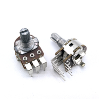 1pcs WH148 Dual volume potentiometer B50K B10K 6 pin bent foot 15mm plum shaft for Hivi D1010