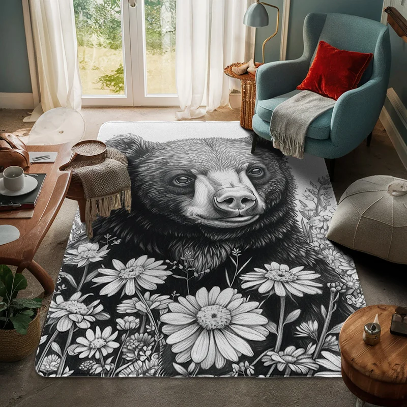 Nordic Style Animal Pattern Floor Mat 60x 90cm Entrance Door Mat Living Room Bedroom Decorative Large Floor Mat modern