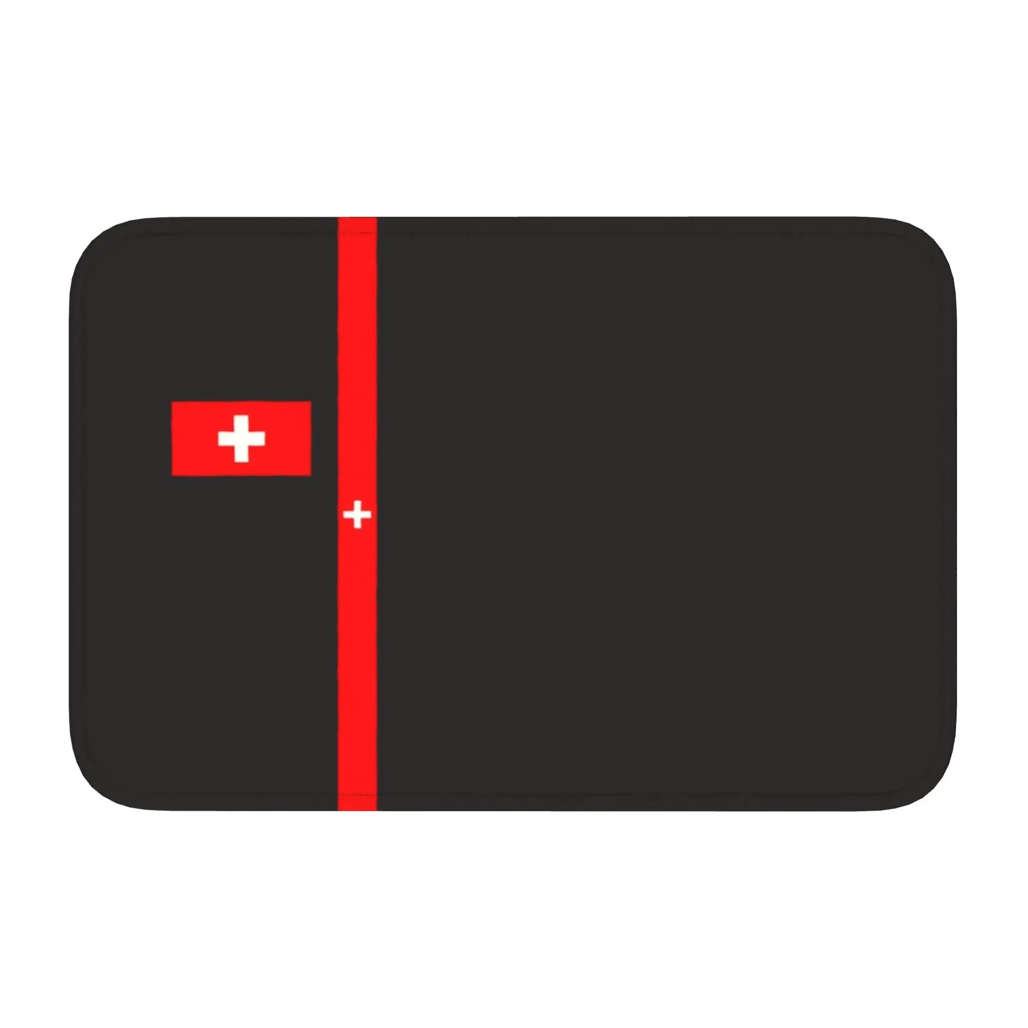 Custom Switzerland Flag Front Door Mat Anti-Slip Indoor Quick Dry Swiss Cross Doormat Kitchen Bedroom Entrance Rug Carpet