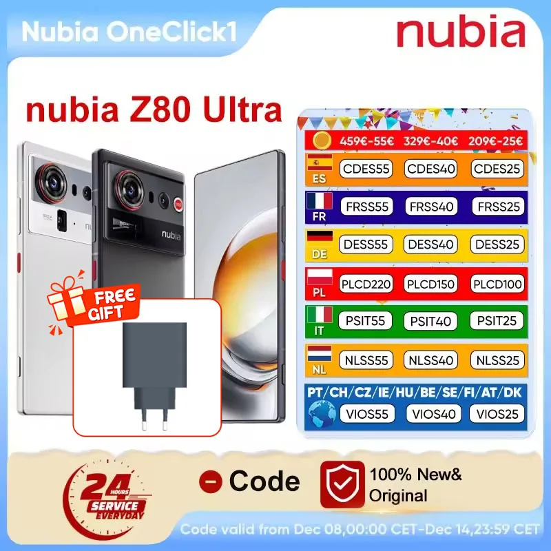 nubia Z80 Ultra Smartphone Snapdragon 8 Elite Gen 5 7200mAh 6.85'' 144Hz OLED Display 90W Fast Charging 64MP+50MP AI Camera NFC