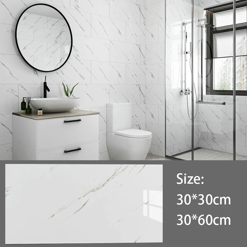 30cmx30cm Imitation Marble Ceramic Tiles Wallpaper Self-Adhesive Wall Stickers PVC Waterproof Wall Paper Wall Decoration