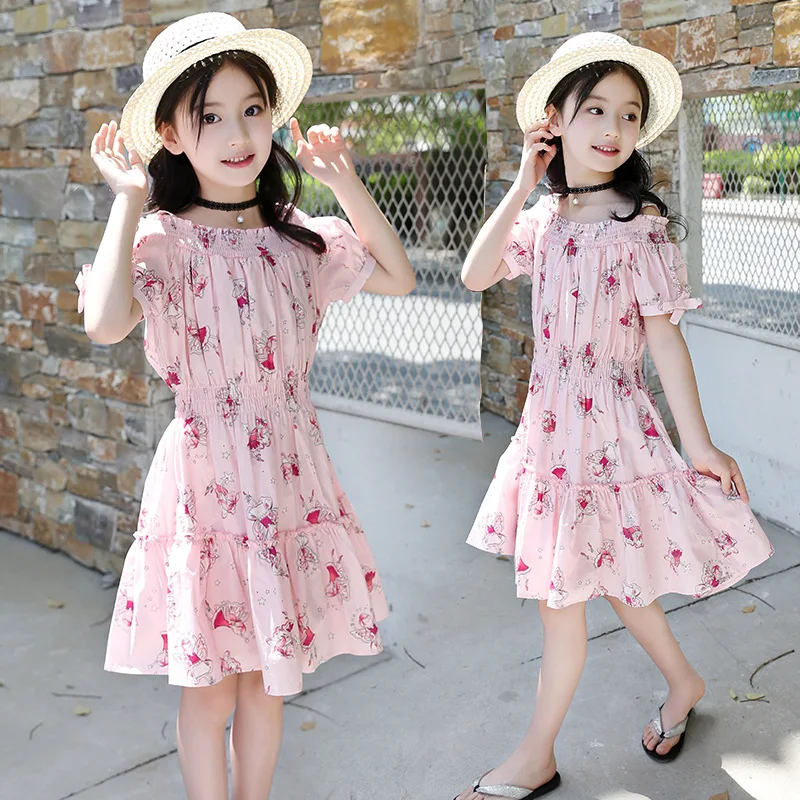 

2025 Korea Summer Children One-piece Dress Toddler Girl Dresses Print Girl Princess Dress Kids Party Girls Dress Girl Clothings