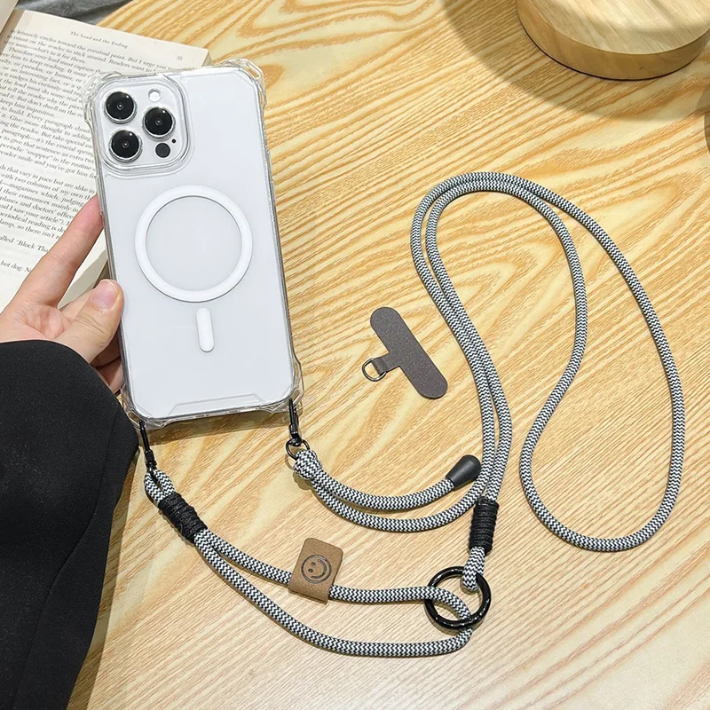 

Crossbody Necklace Strap Lanyard Silicone Phone Case For iPhone 13 15 14 11 12 16 Pro Max For Magsafe Wireless Charging Cover
