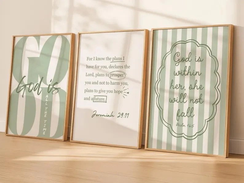 Modern Christian Bible Verse Wall Art Print Canvas Painting Poster Picture For Living Room,Bedroom Home Decor