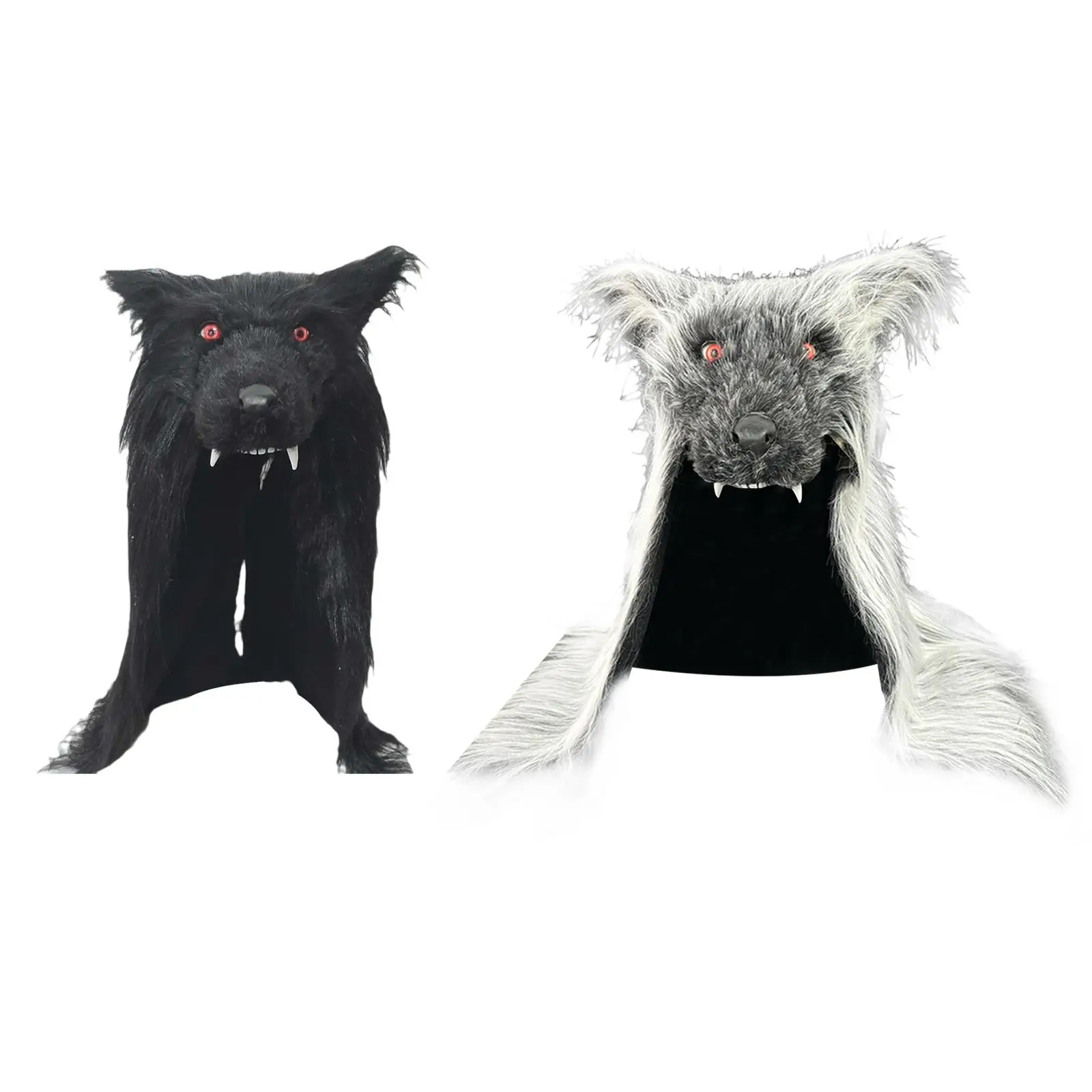 

Wolf Mask Realistic Novelty Shoulder Wrap Costume Mask Fake Fur Shawl for Festival Birthday Party Role Playing