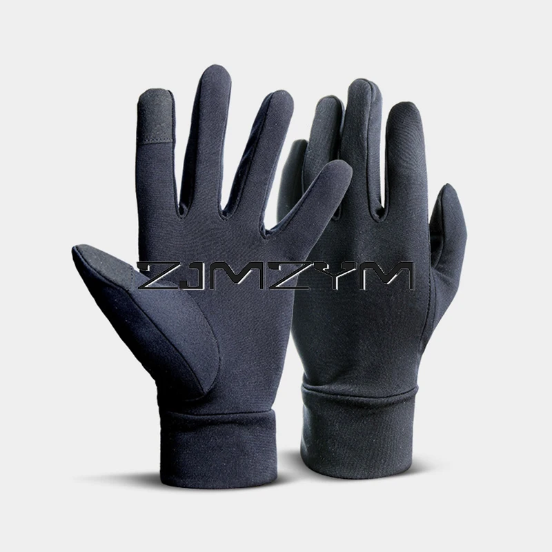 1 Pair Winter Ski Inner Gloves Outdoor Riding Fleece Warm Gloves Windproof Touch Screen Anti-slip Inner Gloves