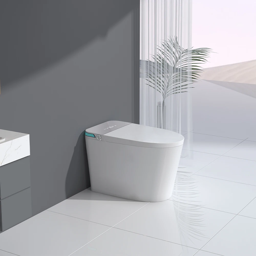 RV متعددة الوظائف التلقائي بيديه مرحاض ذكي مع خزان المياه وعاء المرحاض السيراميك مرحاض ذكي مع مصباح الليل