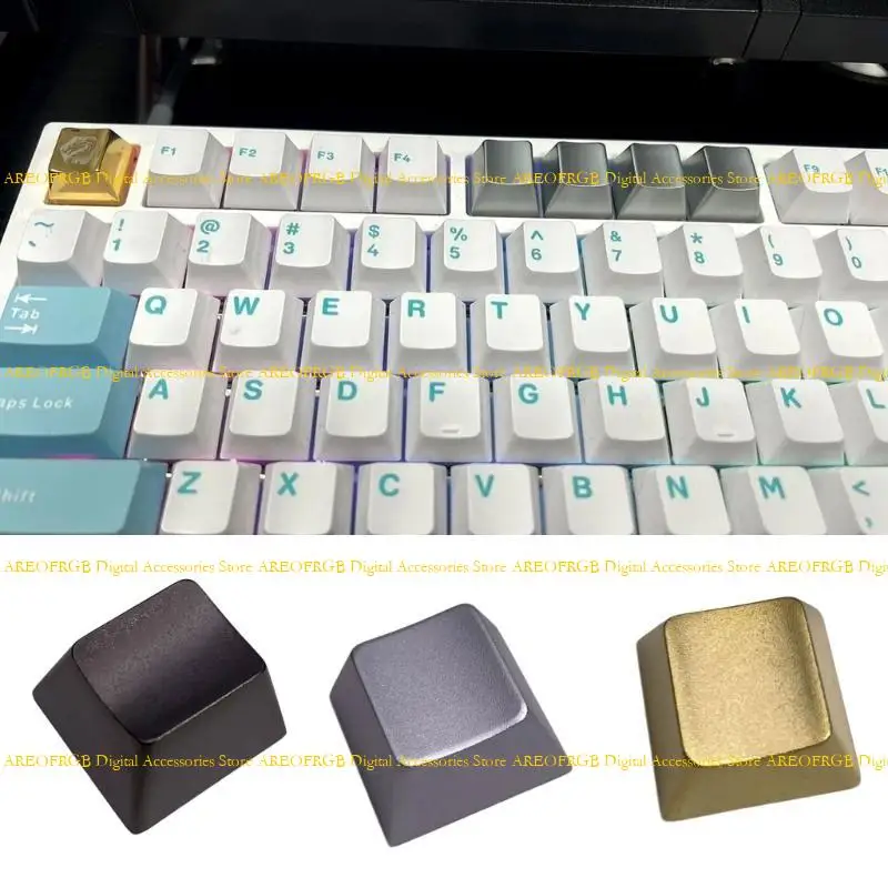 

E21E Zinc Alloy Keycap Original Height, Scratch Resistant Metal Finish Keycap for Mechanical Keyboards Switches