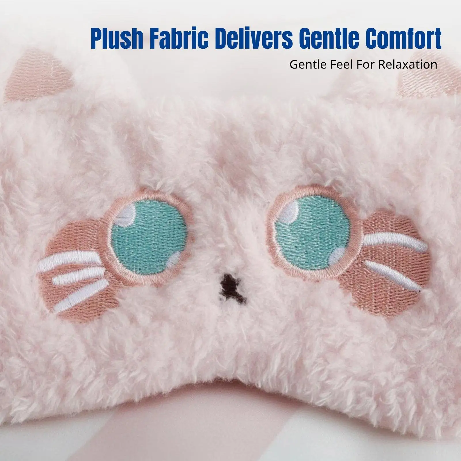Plush Eye Mask, Light Blocking, Cooling & Warming, Cute Animal Design, Student, Office Nap