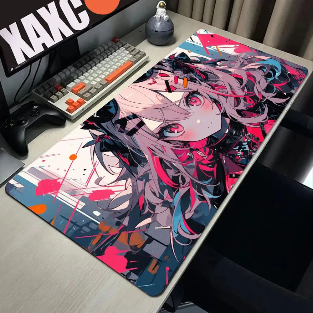 

Резиновый коврик для мыши в стиле аниме для девочек, кавайный нескользящий настольный коврик, милый большой игровой коврик для мыши, геймерский коврик для мыши с HD принтом, игровые коврики для клавиатуры XXL