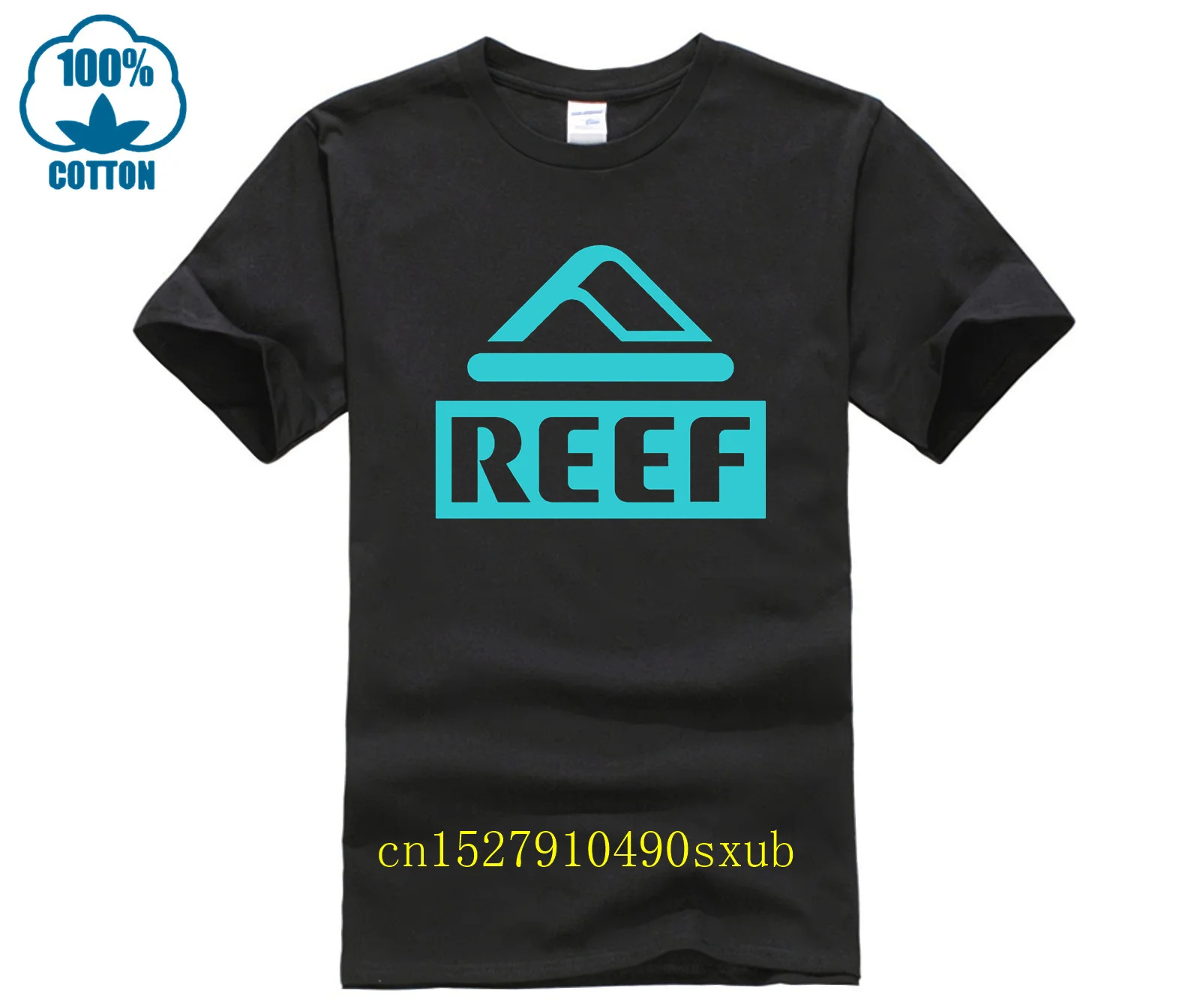 Reef Printing 2024 Men\'s New Summer Hot Solid Color Cotton T Shirt Casual Fitness Tshirt Outdoor Running Sport Short Sleeved Tee