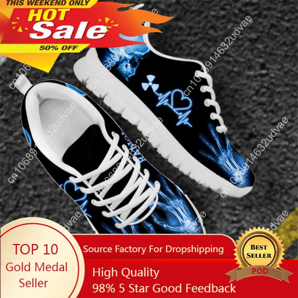 Mesh Sneakers Women Shoes Radiologic Technologist Blue Print Casual Ladies Lightweight Flats Footwear Zapatos Mujer