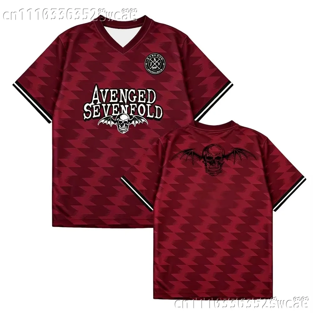 Avenged Sevenfold Band Jersey Kollektion Neues Rock-Musik-Festival-Konzert-Fan-T-Shirt mit V-Ausschnitt Unisex Streetwear FamilyMatching – Detail 4