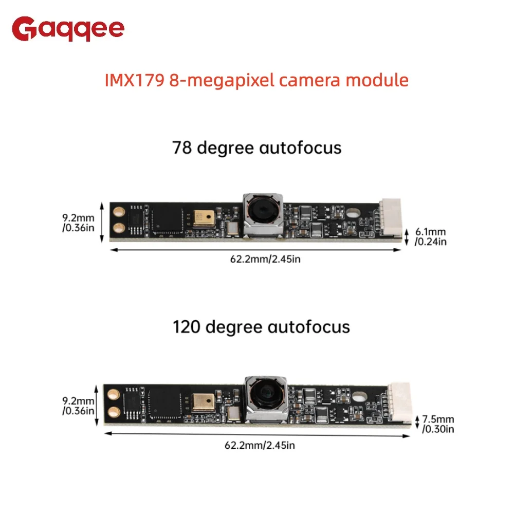 Módulo de cámara IMX179, módulo de cámara HD de 8 megapíxeles con enfoque automático, incluye cable adaptador USB, 78 ° /120 °   enfoque automático