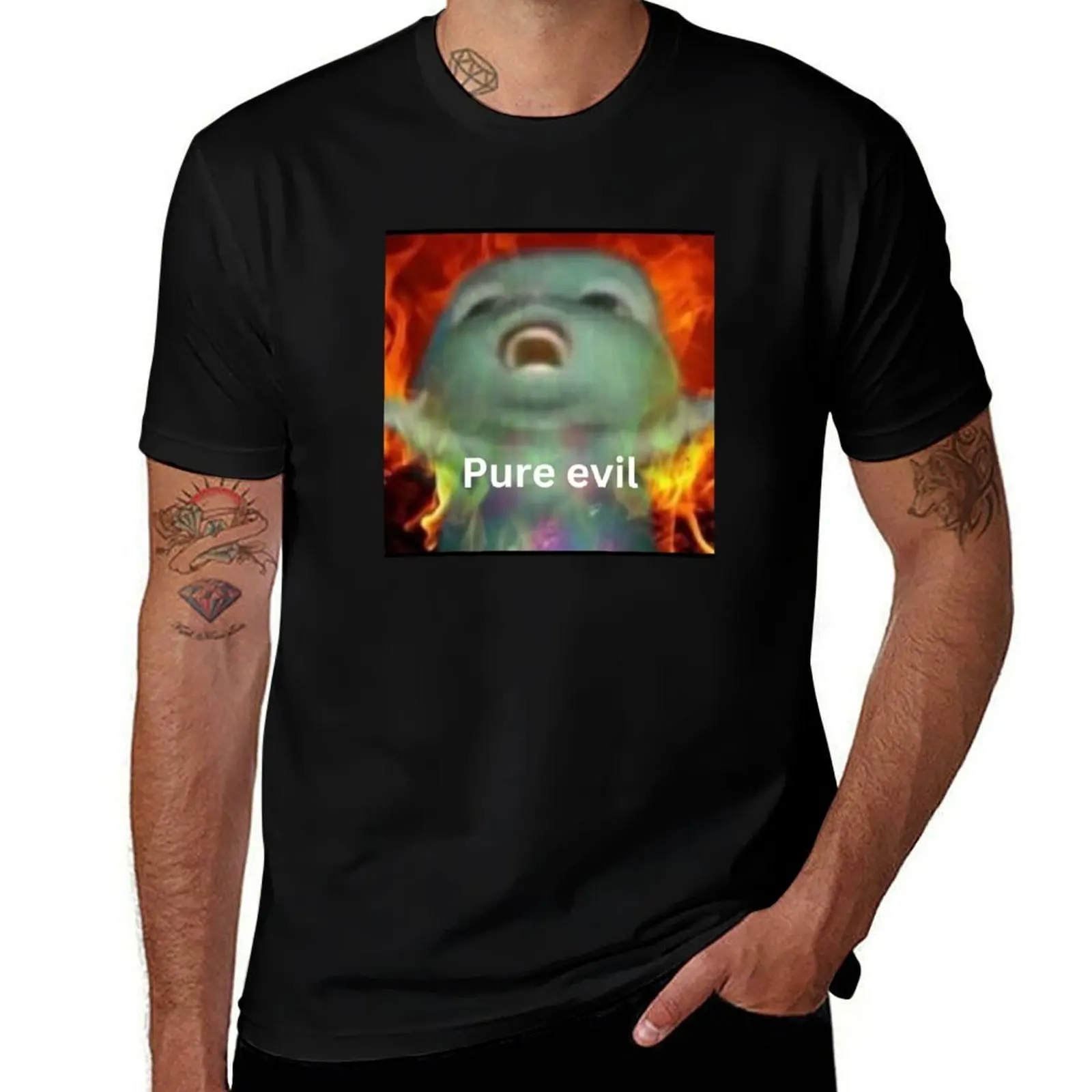 Bibble Pure evil meme T-Shirt Worker Basic Short Sleeve Tee T-Shirt