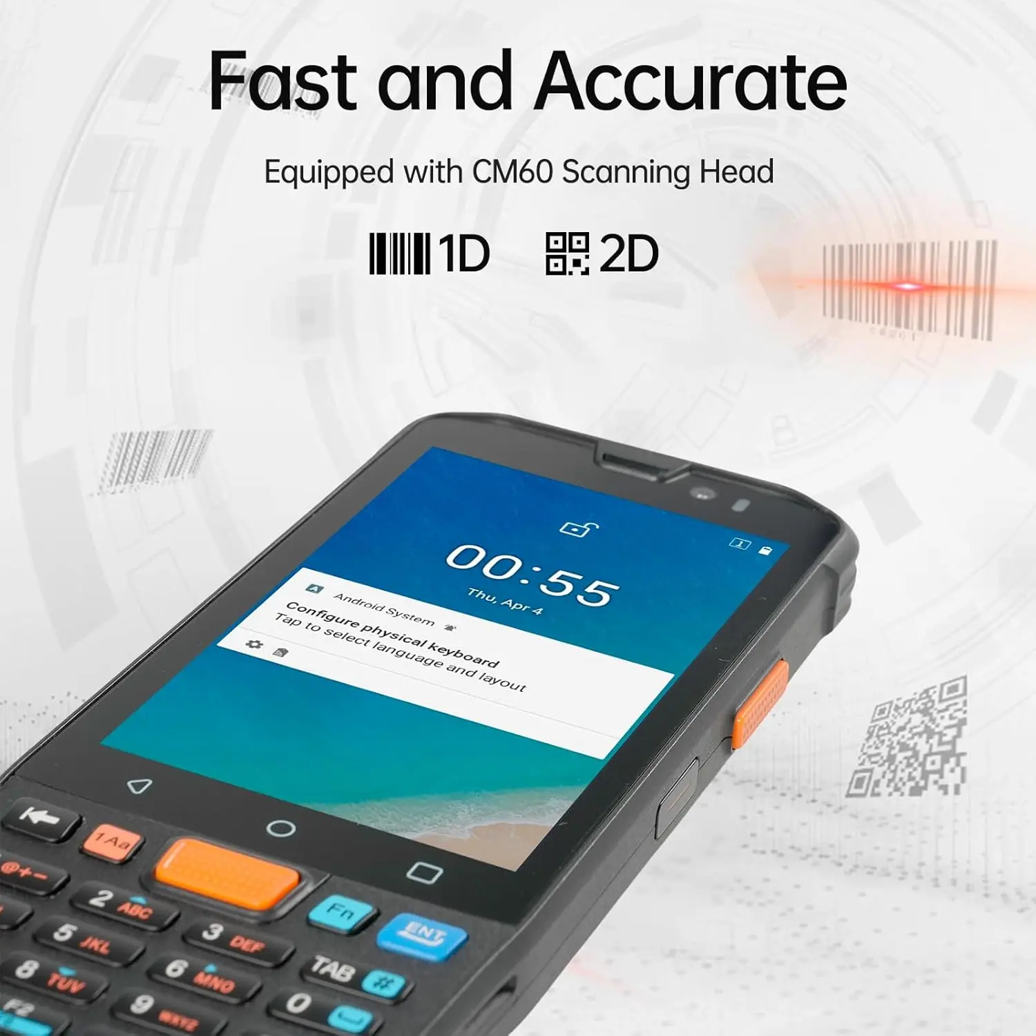 Newest Android 11 Handheld Terminal 4GB 64GB Data Collector 5000mAh Wifi 2D Barcode Scanner Reader IP65 4G Lte PDA for Warehouse