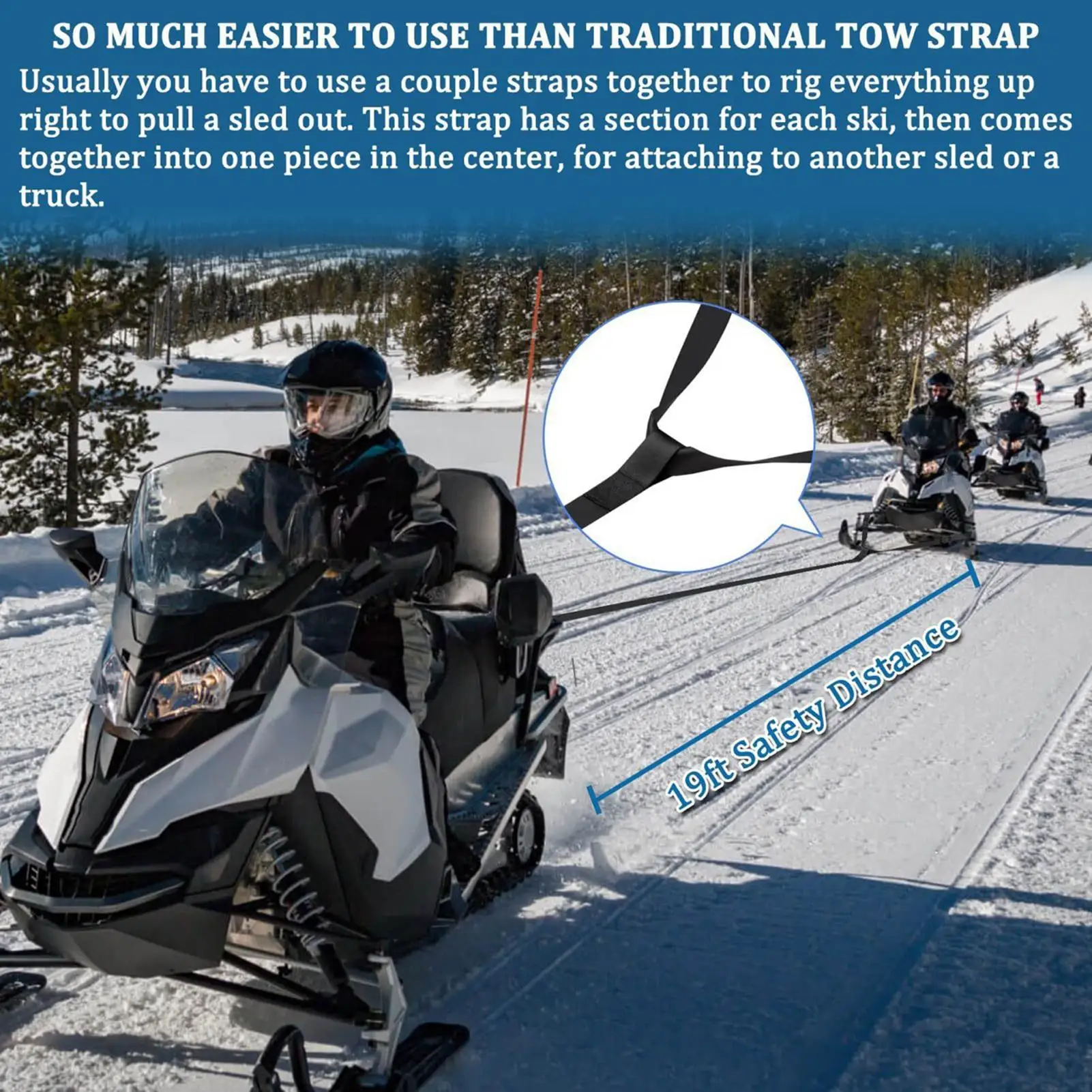 

Tow Rope Heavy-Duty Outdoor Gear Snowmobile Sled Pull Tow Strap For Winter Off Road Adventures Camping Snowboards Trail Riding