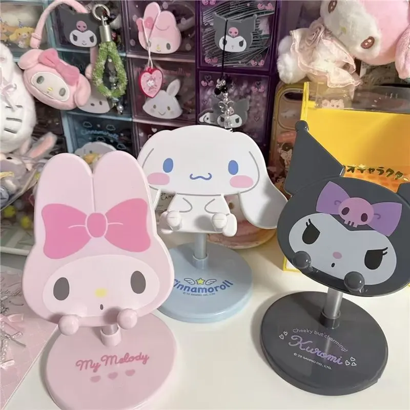 Hello Kitty Cinnamoroll Kuromi My Melody Adjustable Foldable Smartphone Stand Tabletop Phone Holder for Desk Portable Gift