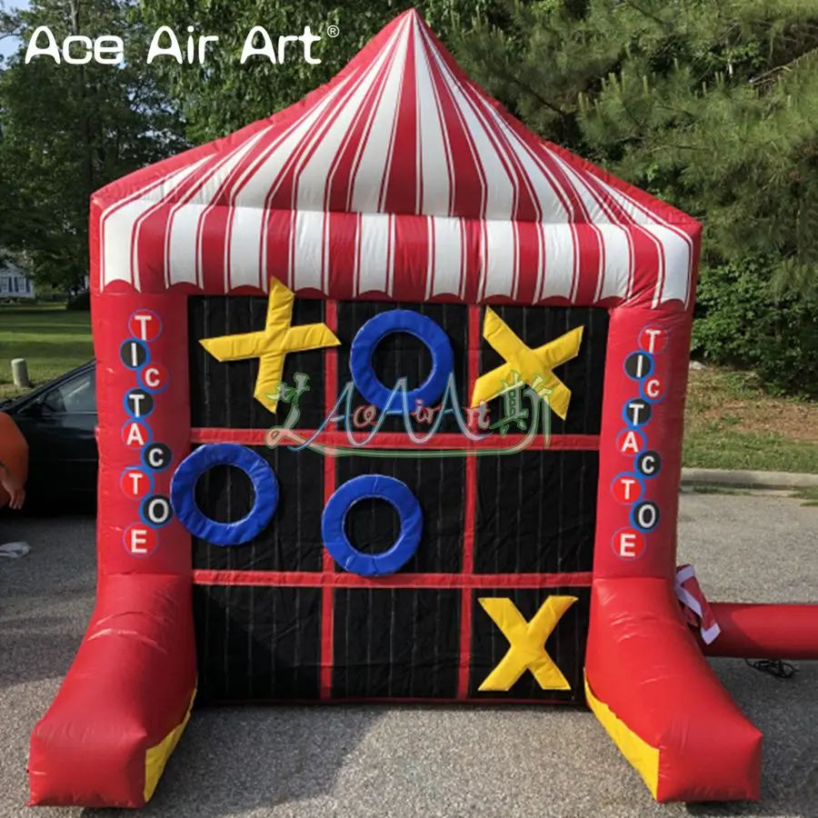 2.4mWx2mDx3mH Opblaasbaar Carnaval Tic Tac Toe Spel Opblaasbaar Buiten Bordspel voor Zakelijk Huur of Evenementen