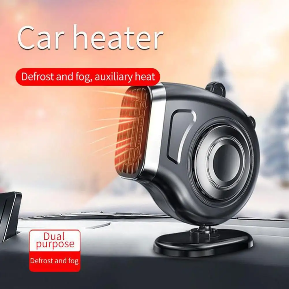 12V Car Heater Car Winter Heating Defrosting 360 Degree Rotation Creative Car Heater Fan Glass Defrosting Cold And Warm Dual Use