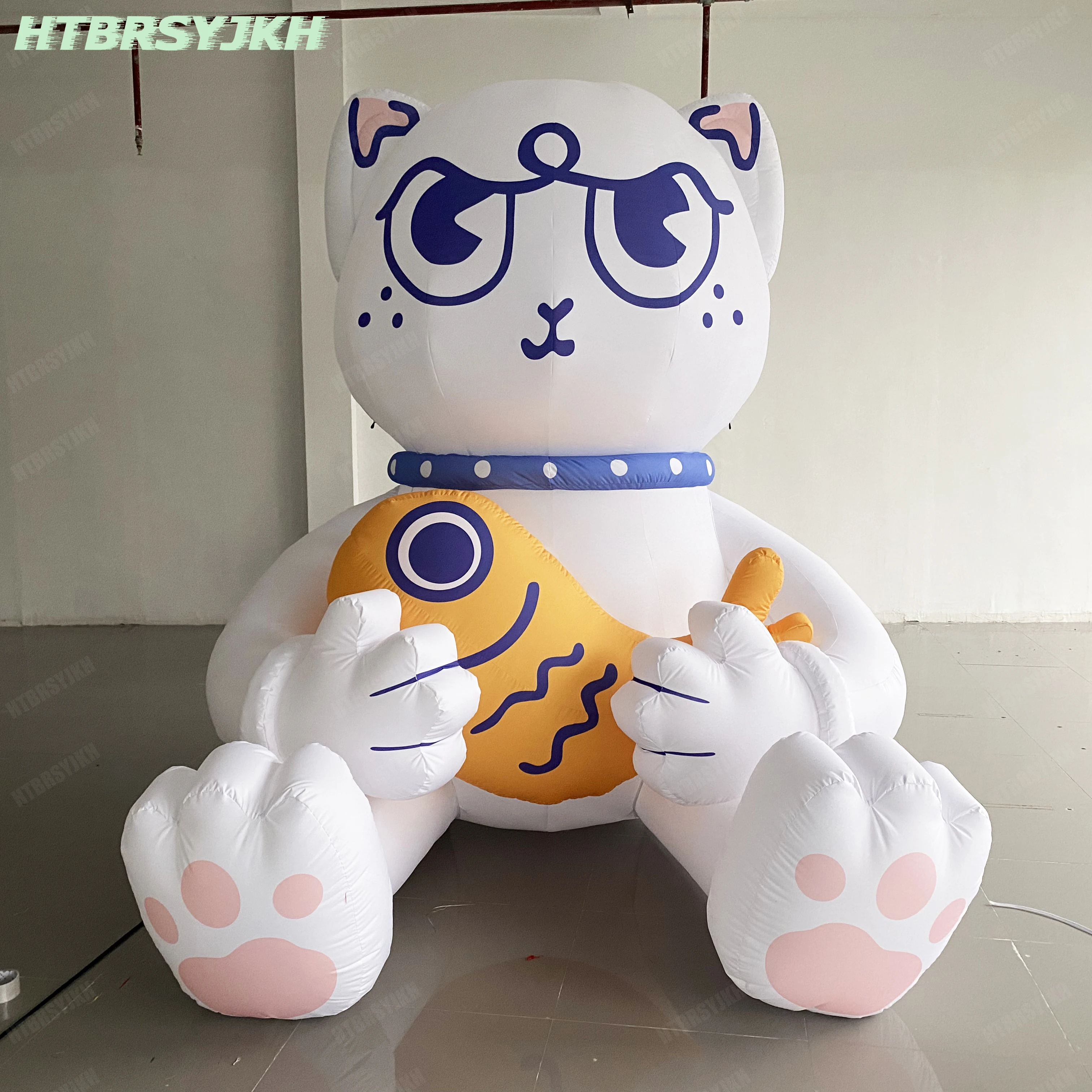 

Гигантский надувной кот с рыбой, воздушный удар, милый котенок, детская тематическая вечеринка, декор для мероприятий, талисман с животными для рекламы