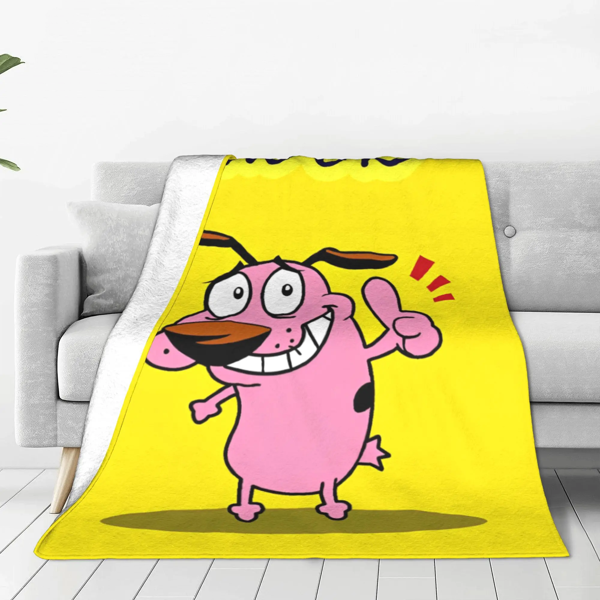 Cowardly Dog C-Courage Cartoon Funny Blankets I am OK Fuzzy Awesome Breathable Throw Blankets for Home Winter Outdoor